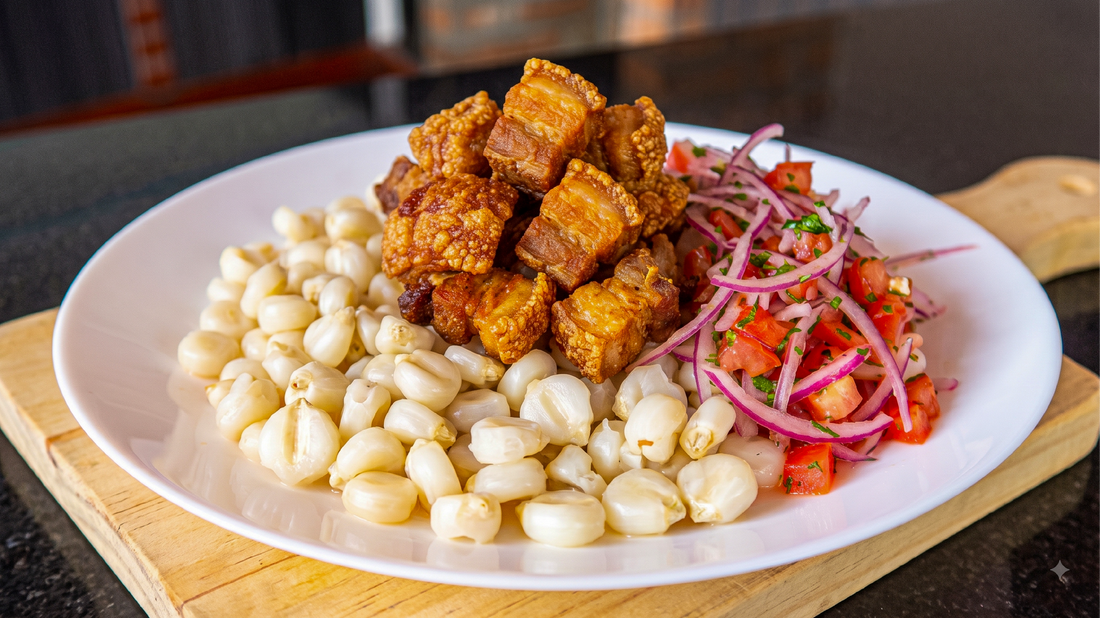 Mote con chicharrón en minutos