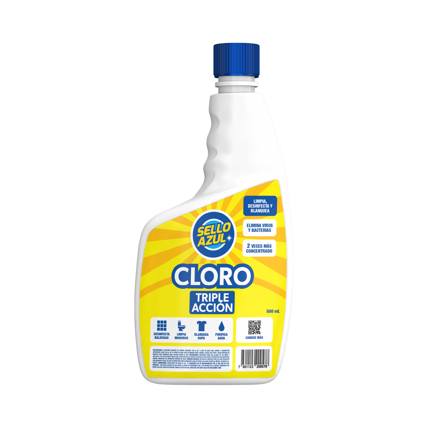 Cloro Multiusos Sello Azul 500 mL