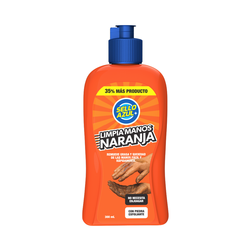 Limpia Manos Naranja Sello Azul 300 mL